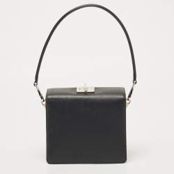 Prada Black/Red Saffiano Print Leather Face Art Top Handle Bag