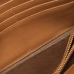 Pre Owned Prada Tan Saffiano Lux Leather Flap Continental Wallet