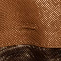 Pre Owned Prada Tan Saffiano Lux Leather Flap Continental Wallet