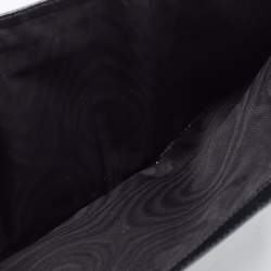 Pre Owned Prada Black Saffiano Metal Leather Triangle Logo Trifold Wallet