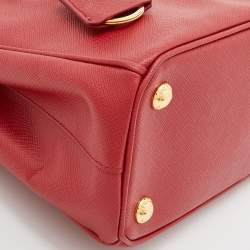 Prada Red Saffiano Lux Leather Galleria Double Zip Tote