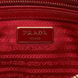 Prada Red Saffiano Lux Leather Galleria Double Zip Tote