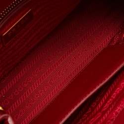 Prada Red Saffiano Lux Leather Galleria Double Zip Tote