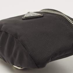 Pre Owned Prada Black Nylon Logo Wrist Pouch