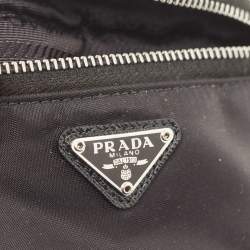 Pre Owned Prada Black Nylon Logo Wrist Pouch