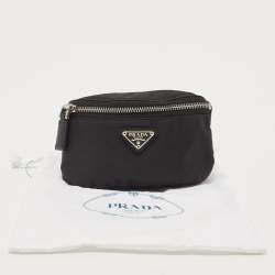 Pre Owned Prada Black Nylon Logo Wrist Pouch