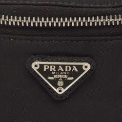 Pre Owned Prada Black Nylon Logo Wrist Pouch