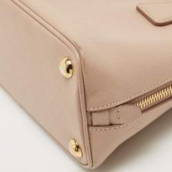 Pre Owned Prada Beige Saffiano Leather Small Promenade Satchel