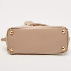 Pre Owned Prada Beige Saffiano Leather Small Promenade Satchel