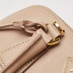 Pre Owned Prada Beige Saffiano Leather Small Promenade Satchel