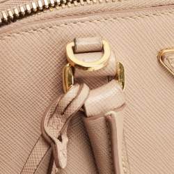 Pre Owned Prada Beige Saffiano Leather Small Promenade Satchel