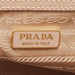 Pre Owned Prada Beige Saffiano Leather Small Promenade Satchel