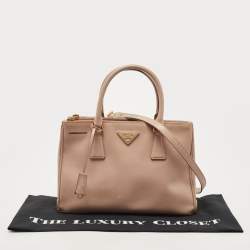 Pre Owned Prada Beige Saffiano Lux Leather Small Galleria Tote