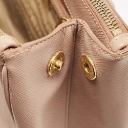 Pre Owned Prada Beige Saffiano Lux Leather Small Galleria Tote