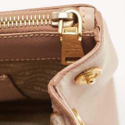 Pre Owned Prada Beige Saffiano Lux Leather Small Galleria Tote
