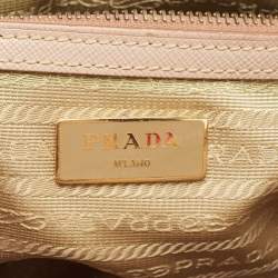 Pre Owned Prada Beige Saffiano Lux Leather Small Galleria Tote