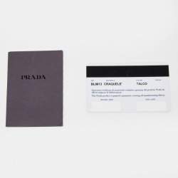 Pre Owned Prada Talco Craquele Leather Studded Bauletto Tote