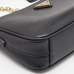 Prada Black Saffiano Lux Leather Re-Edition 2000 Shoulder Bag