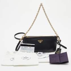 Prada Black Saffiano Lux Leather Re-Edition 2000 Shoulder Bag
