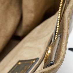 Pre Owned Prada Khaki Green Leather Open Tote