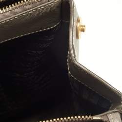 Pre Owned Prada Grey Saffiano Lux Leather Large Galleria Double Zip Tote