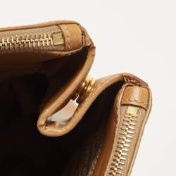 Pre Owned Prada Camel Brown Saffiano Lux Leather Extra Large Double Zip Tote