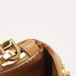 Pre Owned Prada Camel Brown Saffiano Lux Leather Extra Large Double Zip Tote