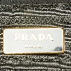 Pre Owned Prada Grey Nylon and Leather Buckle Messenger Bag