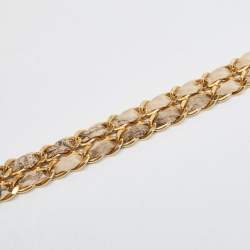 Pre Owned Prada Beige Floral Print Quilted Satin Flap Chain Bag