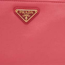 Pre Owned Prada Pink Nylon Triangle Logo Zip Around Wallet