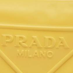 Pre Owned Prada Yellow/Black Leather Triangle Shoulder Bag
