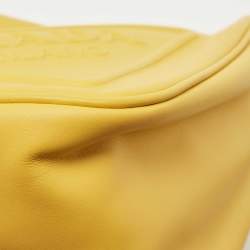 Pre Owned Prada Yellow/Black Leather Triangle Shoulder Bag