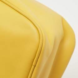 Pre Owned Prada Yellow/Black Leather Triangle Shoulder Bag