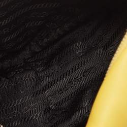 Pre Owned Prada Yellow/Black Leather Triangle Shoulder Bag
