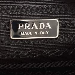 Pre Owned Prada Yellow/Black Leather Triangle Shoulder Bag