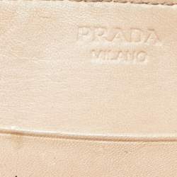 Pre Owned Prada Black Quilted Leather Studded Continental Wallet