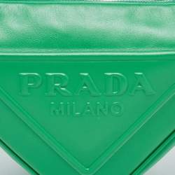 Prada Green Leather Small Triangle Shoulder Bag