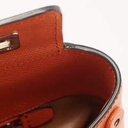 Pre Owned Prada Orange Saffiano Leather Large Twin Tote