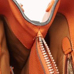 Pre Owned Prada Orange Saffiano Leather Large Twin Tote