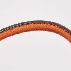 Pre Owned Prada Orange Saffiano Leather Large Twin Tote