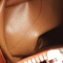 Pre Owned Prada Orange Saffiano Leather Large Twin Tote