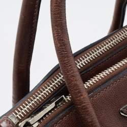 Pre Owned Prada Brown Leather Twin Pocket Tote