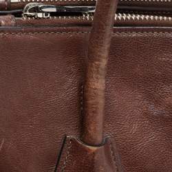 Pre Owned Prada Brown Leather Twin Pocket Tote