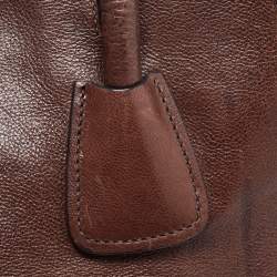 Pre Owned Prada Brown Leather Twin Pocket Tote
