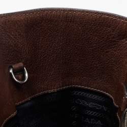 Pre Owned Prada Brown Leather Twin Pocket Tote