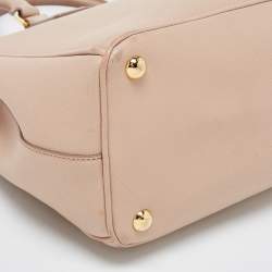 Pre Owned Prada Beige Saffiano Leather Medium Galleria Double Zip Tote