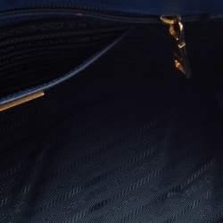 Pre Owned Prada Blue Saffiano Lux Leather Medium Galleria Tote