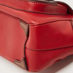 Pre Owned Prada Red Leather Buckle Shoulder Bag