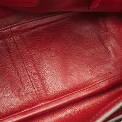 Pre Owned Prada Red Leather Buckle Shoulder Bag