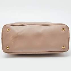 Pre Owned Prada Cammeo Saffiano Lux Leather Zip Galleria Tote